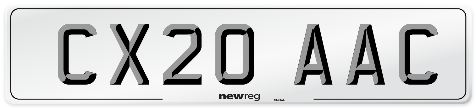 CX20 AAC Number Plate from New Reg